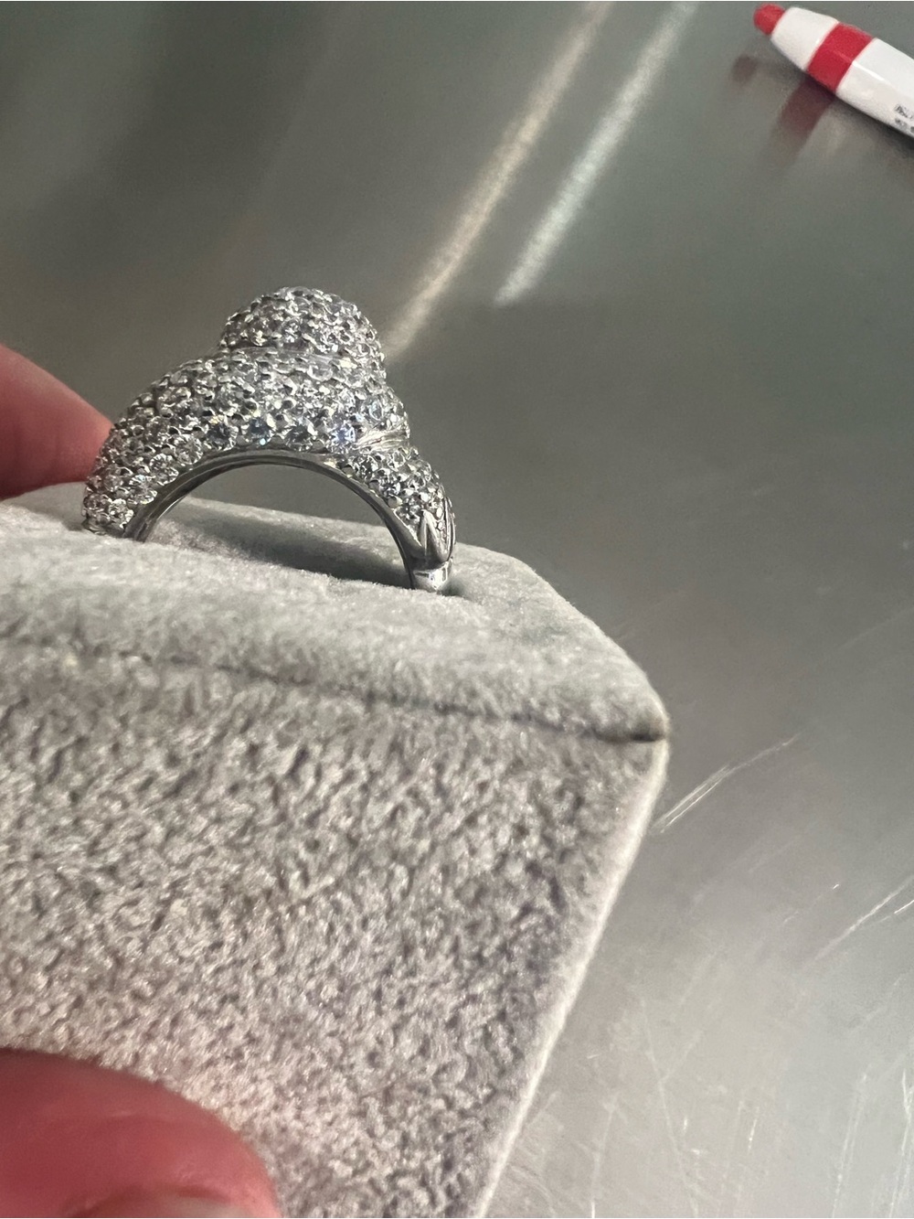 Sterling Silver Pave Seal Animal Ring — Sparkling Crystal Accent - Picture 2 of 6